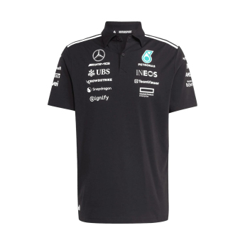Mercedes AMG Petronas męska koszulka polo black official Teamline Replica F1 Team 2025
