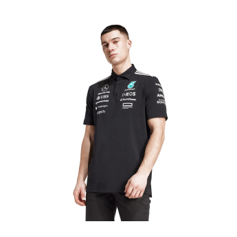 Mercedes AMG Petronas męska koszulka polo black official Teamline Replica F1 Team 2025