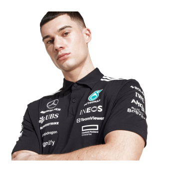 Mercedes AMG Petronas męska koszulka polo black official Teamline Replica F1 Team 2025