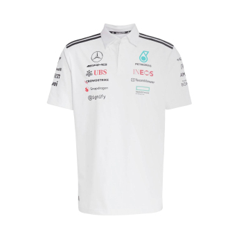 Mercedes AMG Petronas męska koszulka polo white official Teamline Replica F1 Team 2025
