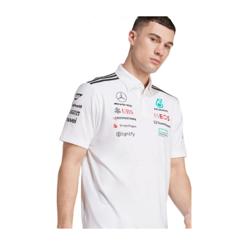 Mercedes AMG Petronas męska koszulka polo white official Teamline Replica F1 Team 2025