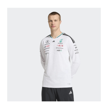 Mercedes AMG Petronas męska koszulka z długim rękawem white official Teamline Replica F1 Team 2026