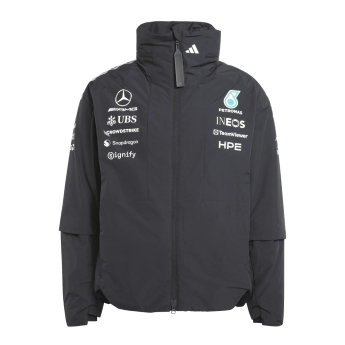 Mercedes AMG Petronas męska kurtka z kapturem Rain black F1 Team 2026
