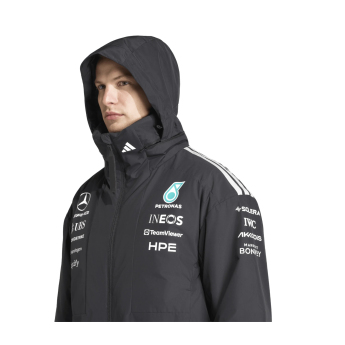 Mercedes AMG Petronas męska kurtka z kapturem Rain black F1 Team 2026