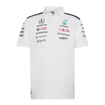 Mercedes AMG Petronas męska koszulka polo white official Teamline Replica F1 Team 2026