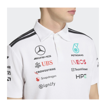 Mercedes AMG Petronas męska koszulka polo white official Teamline Replica F1 Team 2026