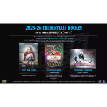 NHL pudełka karty hokejowe NHL 2025-26 Upper Deck Credentials Hobby Box