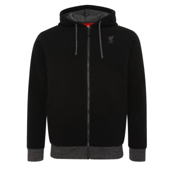 Liverpool męska bluza z kapturem zip thru black