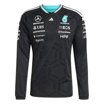 Mercedes AMG Petronas męska koszulka z długim rękawem black official Teamline Replica F1 Team 2026