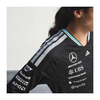 Mercedes AMG Petronas męska koszulka z długim rękawem black official Teamline Replica F1 Team 2026