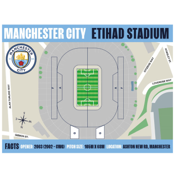 Manchester City życzenia urodzinowe Pop-Up Birthday Card