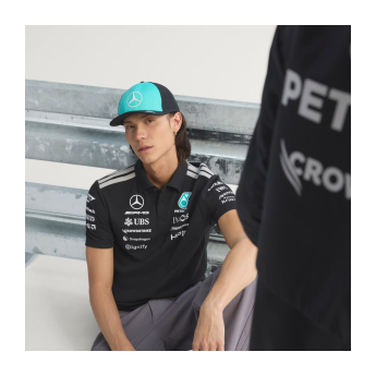 Mercedes AMG Petronas męska koszulka polo black official Teamline Replica F1 Team 2026