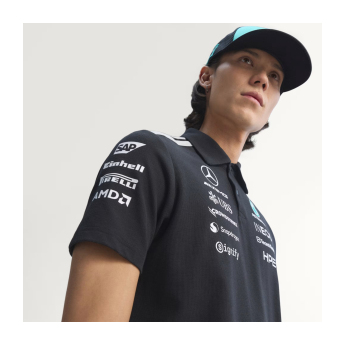 Mercedes AMG Petronas męska koszulka polo black official Teamline Replica F1 Team 2026