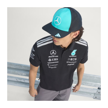 Mercedes AMG Petronas męska koszulka polo black official Teamline Replica F1 Team 2026