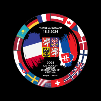 Reprezentacje hokejowe krążek Ice Hockey World Championship Czechia MS 2024 Dueling 18.5.2024 France vs. Slovakia
