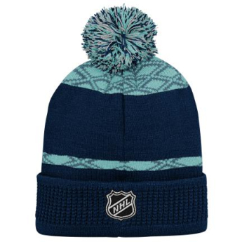 Seattle Kraken czapka zimowa dziecięca Puck Pattern Cuffed Pom