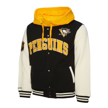 Pittsburgh Penguins męska bluza z kapturem Courtside Fleece Button Front Current Logo
