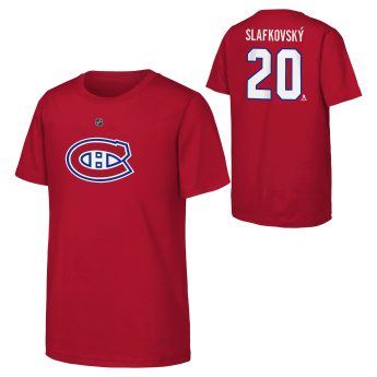 Montreal Canadiens koszulka dziecięca Juraj Slafkovsky Montreal Canadiens Flat Name & Number Ctn Tee