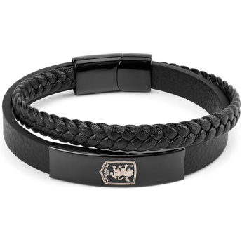 Aston Vila opaska Black IP Leather Bracelet