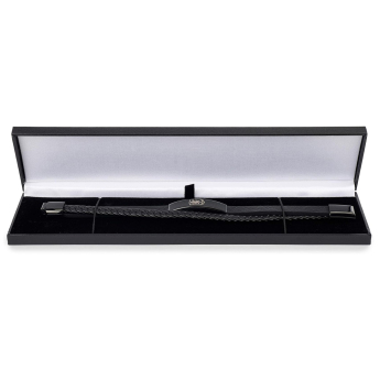 Aston Vila opaska Black IP Leather Bracelet