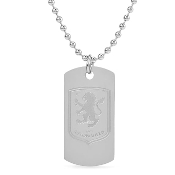 Aston Vila naszyjnik z zawieszką Engraved Dog Tag & Chain