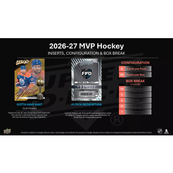 NHL produkty karty hokejowe NHL 2026-27 Upper Deck MVP Hockey Hobby Box
