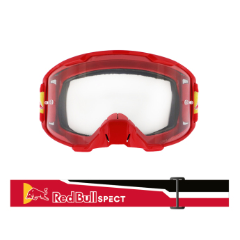 Red Bull Racing gogle motocrossowe STRIVE red with clear glass