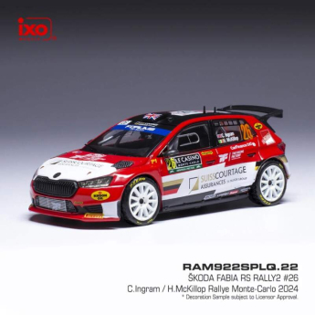 Samochody i motocykle model 1/43 Škoda Fabia Rally2 2024 N.26 C. Ingram - Rally Monte Carlo