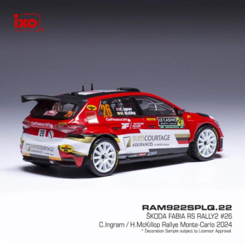 Samochody i motocykle model 1/43 Škoda Fabia Rally2 2024 N.26 C. Ingram - Rally Monte Carlo