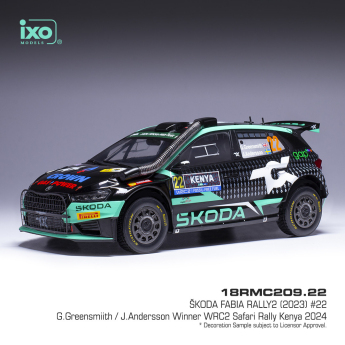 Samochody i motocykle model 1/18 IXO Škoda Fabia Rally2, WRC, Safari Rallye Kenia, 2024, #22,