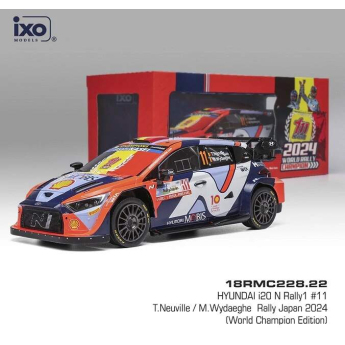 Samochody i motocykle model 1/18 IXO Hyundai I20 N WRC Rally Japan 2024 World Champion T. Neuville