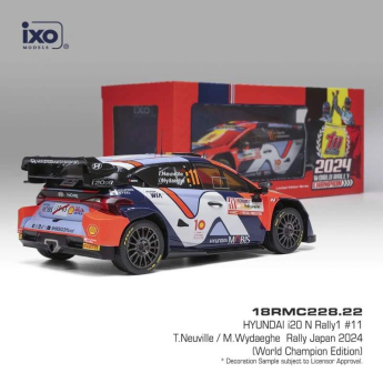 Samochody i motocykle model 1/18 IXO Hyundai I20 N WRC Rally Japan 2024 World Champion T. Neuville