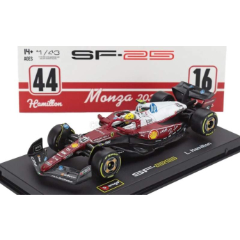 Samochody i motocykle model 1/43 Scuderia Ferrari SF-25 BBurago #44 Lewis Hamilton Monza 2025 Signature