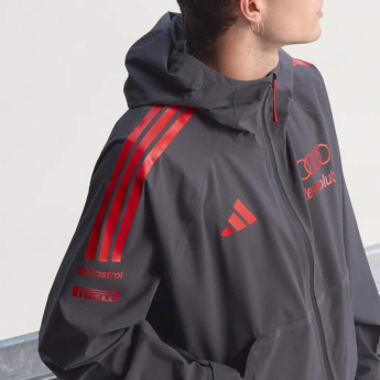 Audi F1 męska kurtka z kapturem Mechanics Rain grey F1 Team 2026