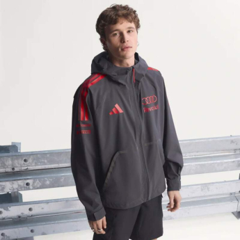 Audi F1 męska kurtka z kapturem Mechanics Rain grey F1 Team 2026