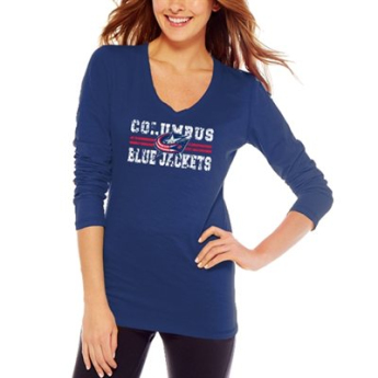 Columbus Blue Jackets koszulka damska Distressed Lines Slub