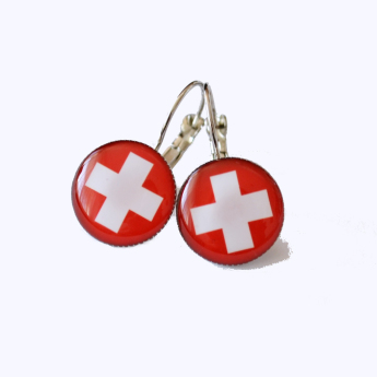 Reprezentacje hokejowe kolczyki Flag Switzerland