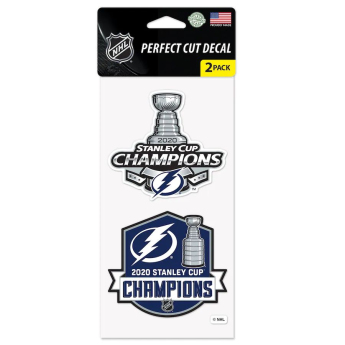Tampa Bay Lightning naklejki 2020 Stanley Cup Champions 4x8 Perfect Cut Decal 2-Pack