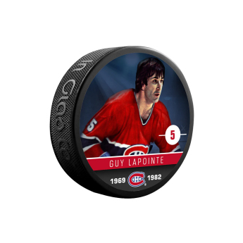Montreal Canadiens krążek Guy Lapointe #5 Souvenir Collector Hockey Puck