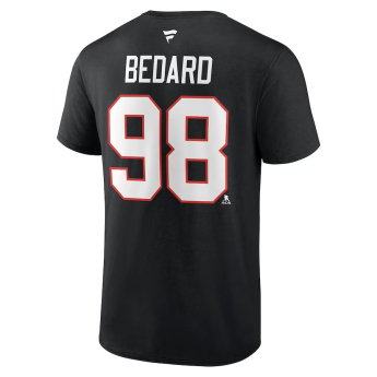 Chicago Blackhawks koszulka męska Connor Bedard #98 Draft 2023 Stack Logo Name & Number Black