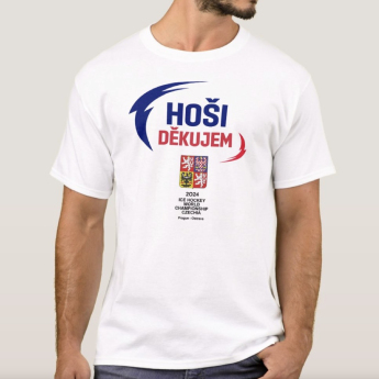 Reprezentacje hokejowe koszulka męska HOŠI DĚKUJEM Ice Hockey World Championship Czechia MS 2024 White