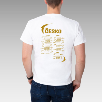 Reprezentacje hokejowe koszulka męska HOŠI DĚKUJEM Ice Hockey World Championship Czechia MS 2024 GOLD EDITION White