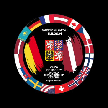 Reprezentacje hokejowe krążek Ice Hockey World Championship Czechia MS 2024 Dueling 15.5.2024 Germany vs. Latvia