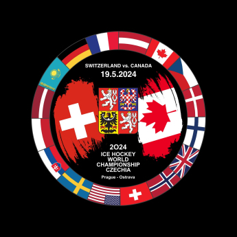 Reprezentacje hokejowe krążek Ice Hockey World Championship Czechia MS 2024 Dueling 19.5.2024 Switzerland vs. Canada