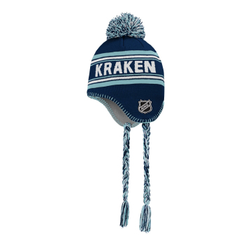 Seattle Kraken czapka zimowa dziecięca Jacquard Tassel Knit With Pom