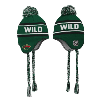 Minnesota Wild czapka zimowa dziecięca Jacquard Tassel Knit With Pom