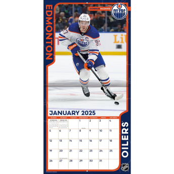 Edmonton Oilers kalendarz 2025 Wall Calendar