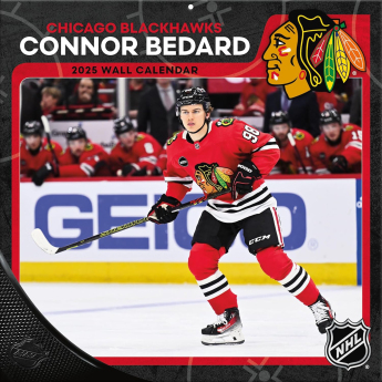 Chicago Blackhawks kalendarz Connor Bedard 2025 Wall Calendar