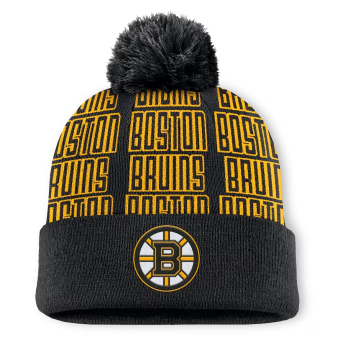 Boston Bruins czapka zimowa Fundamental Empty Net Cuffed Knit Hat with Pom Black