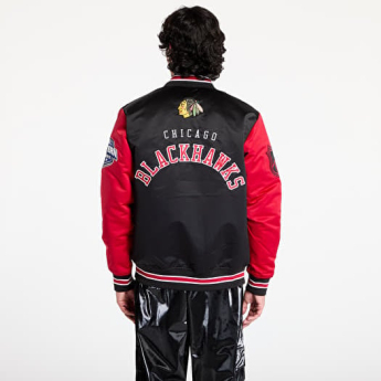 Chicago Blackhawks kurtka męska Primetime Heavyweight Satin Jacket Current Logo